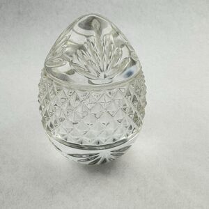 Vintage Lead Crystal Egg Paperweight France Hand Blown Glass Decorative